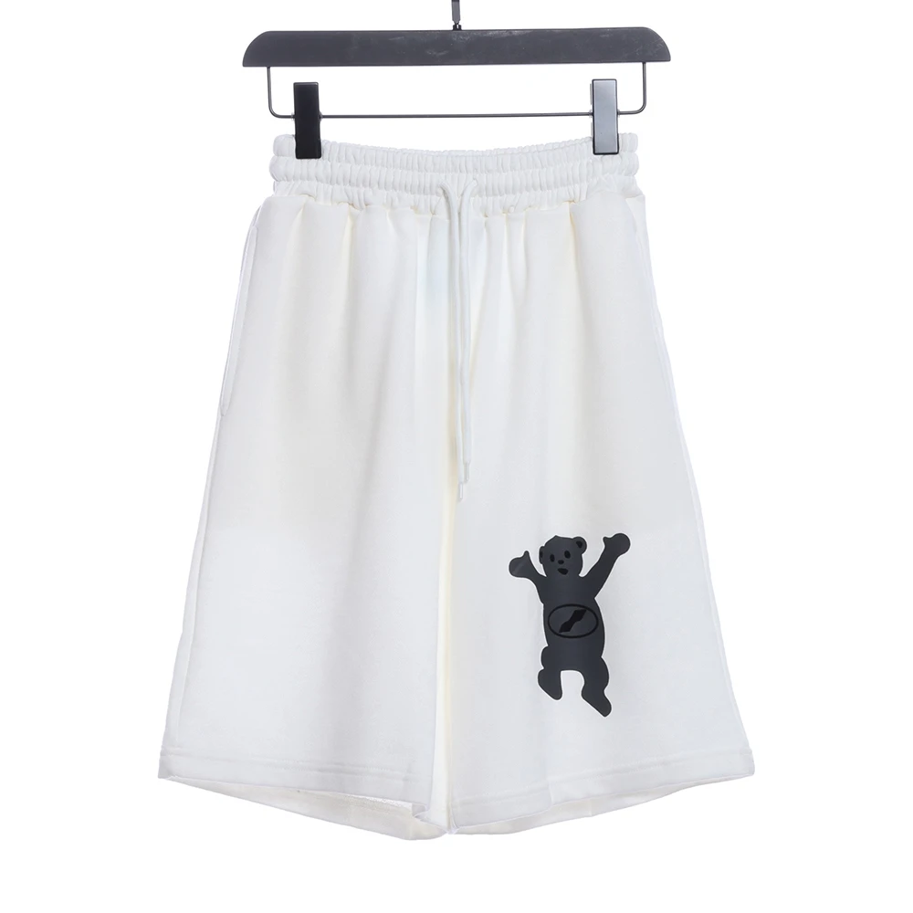 Zipped bear print shorts(Blue/White)