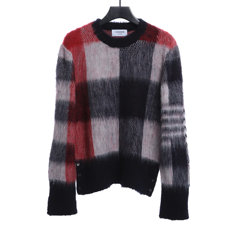 Plaid mohair sweater