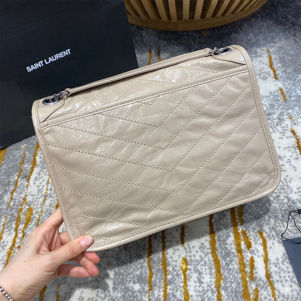 YSL SAINT LAURENT NIKI MEDIUM IN CRINKLED VINTAGE LEATHER