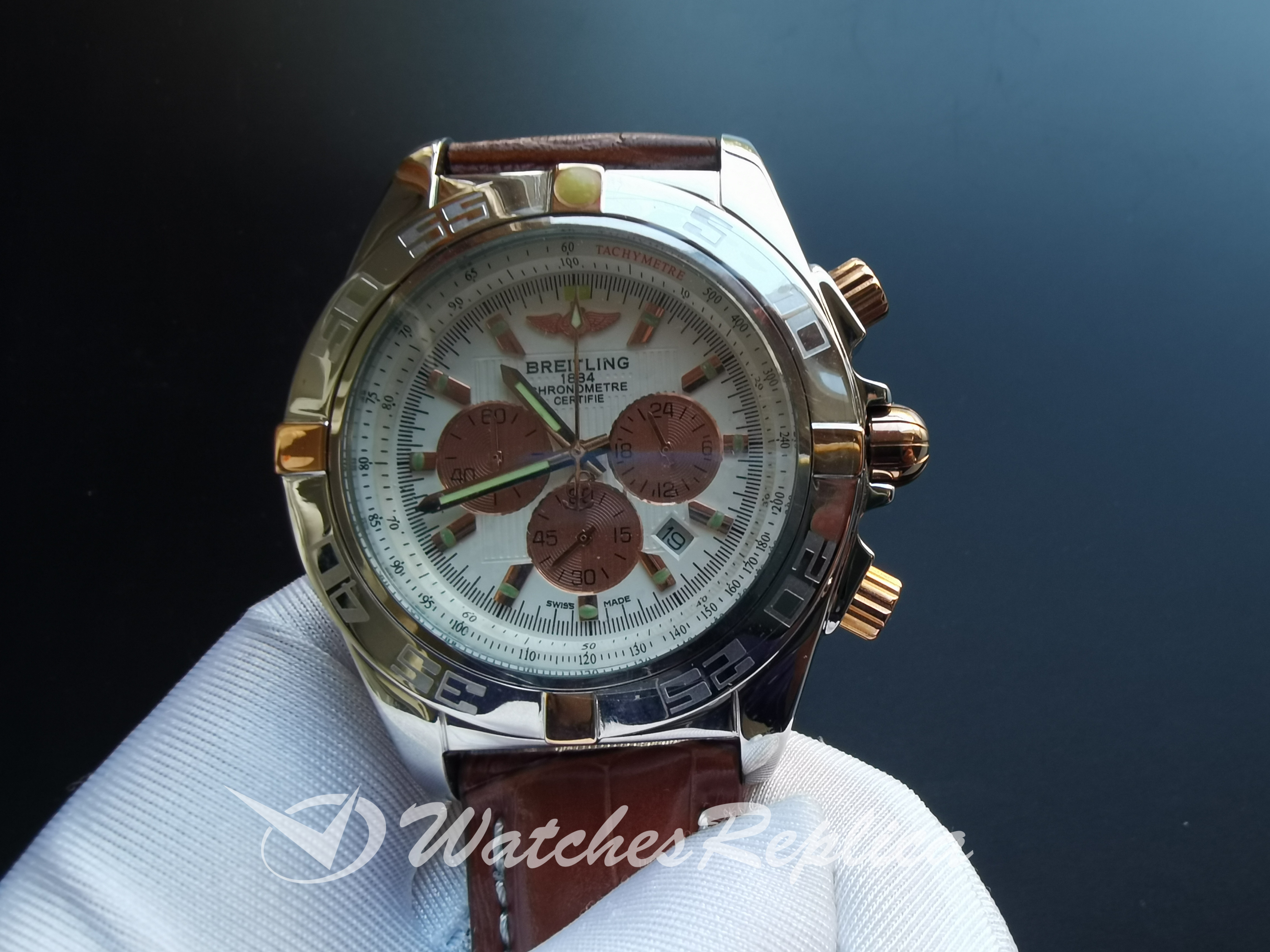 Chronomat Stainless Steel And White Dial For Men Watch