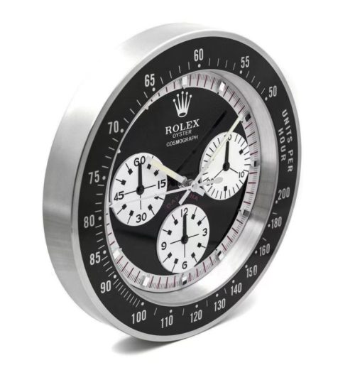 daytona paul newman wall clock white logo