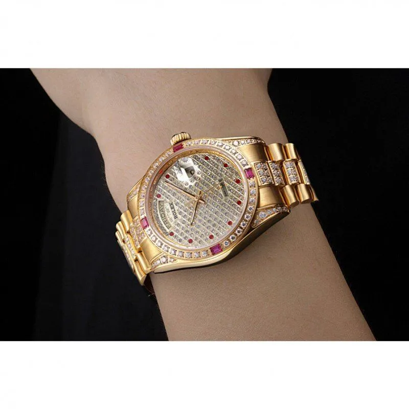 Swiss Day-Date Diamonds Yellow Gold-SRL184 621614