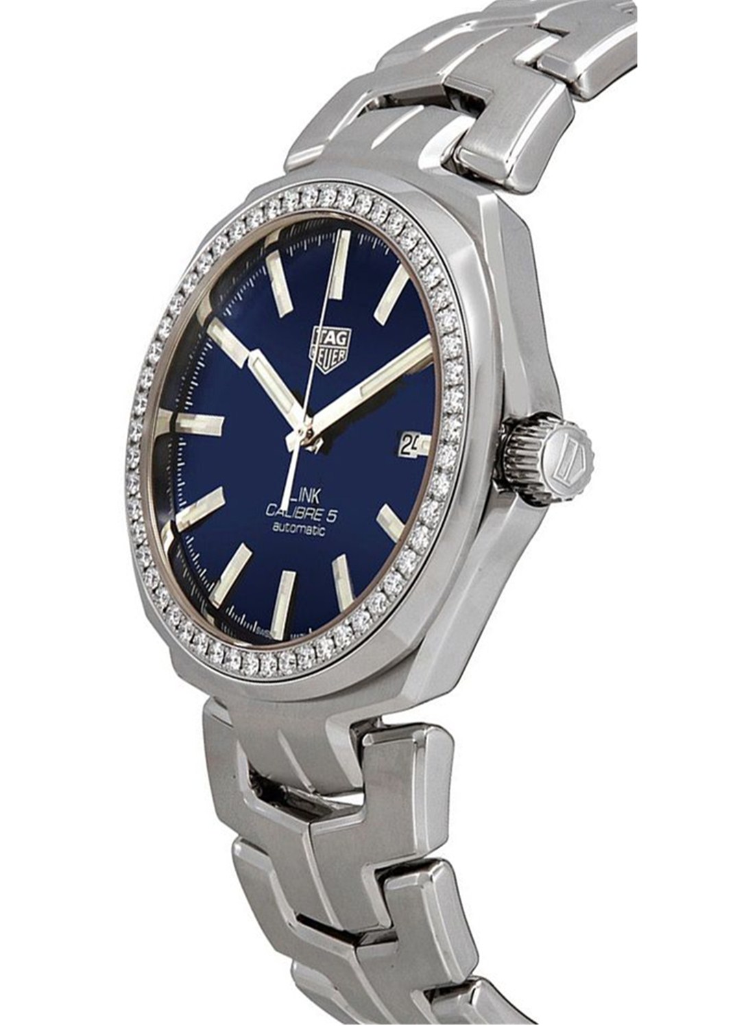 Link Blue Dial Diamond Men's Watch WBC2113.BA0603 41MM