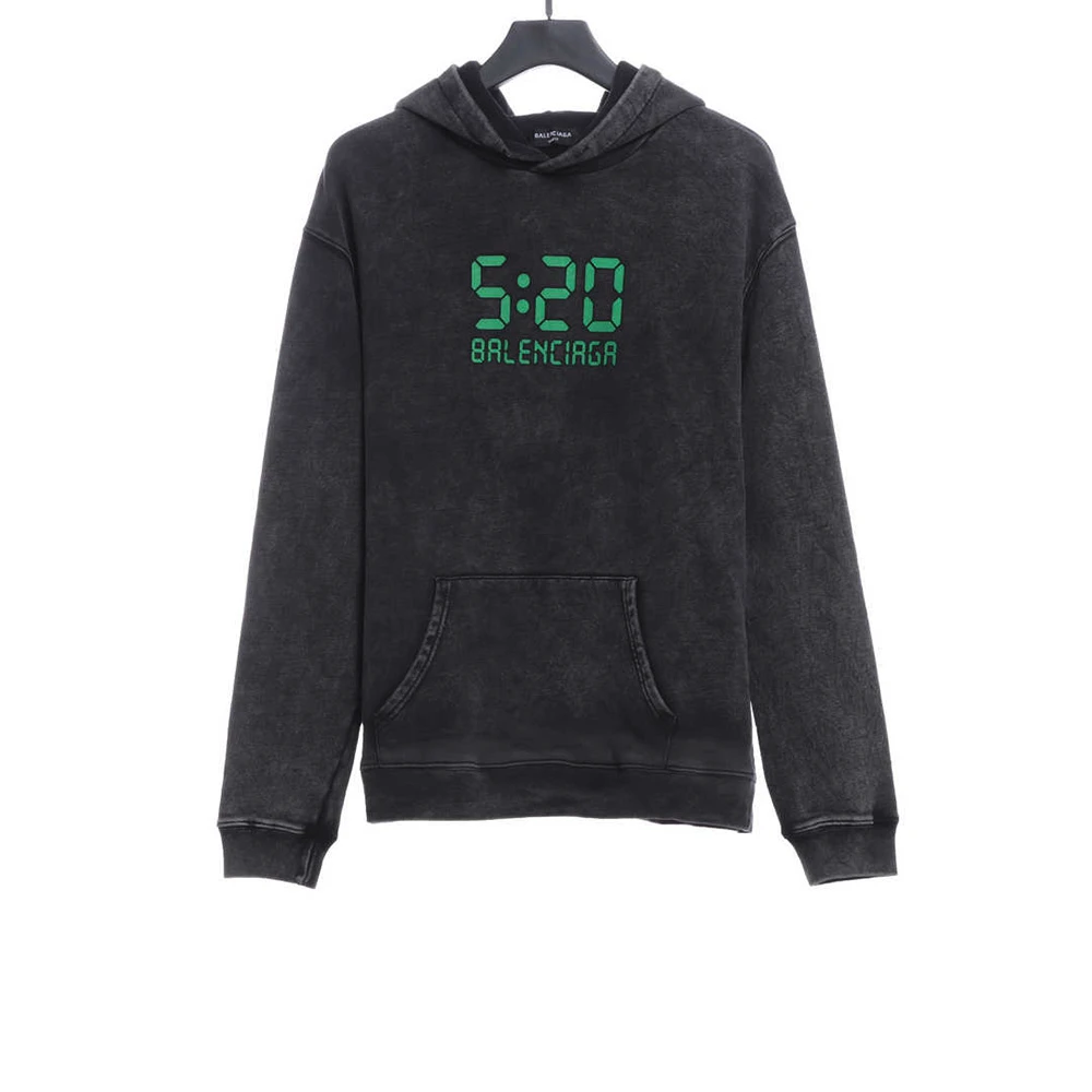 520 Print Distressed Washed Hoodie