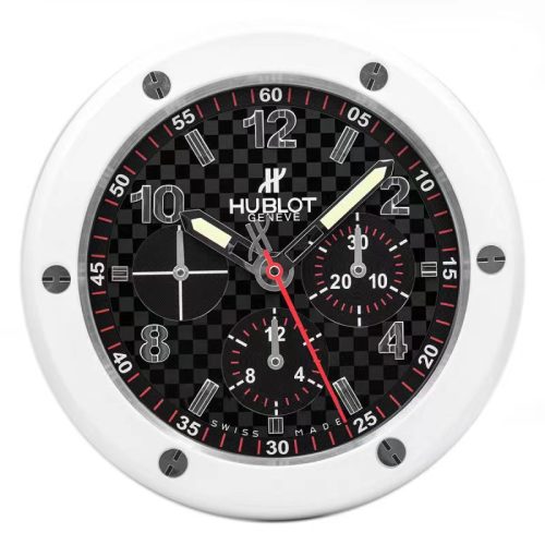 big bang wall clock carbon fibre chronograph dial white black