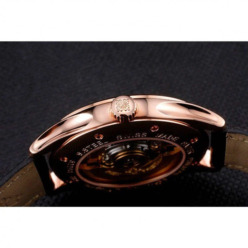 Calatrava Black Dial 38 mm, Rose Gold Plated