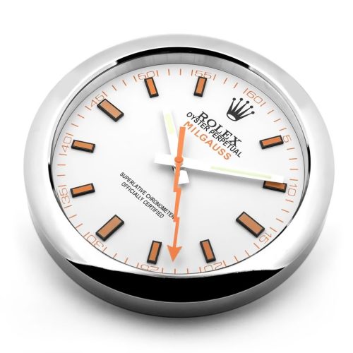 milgauss series silver white wall clock