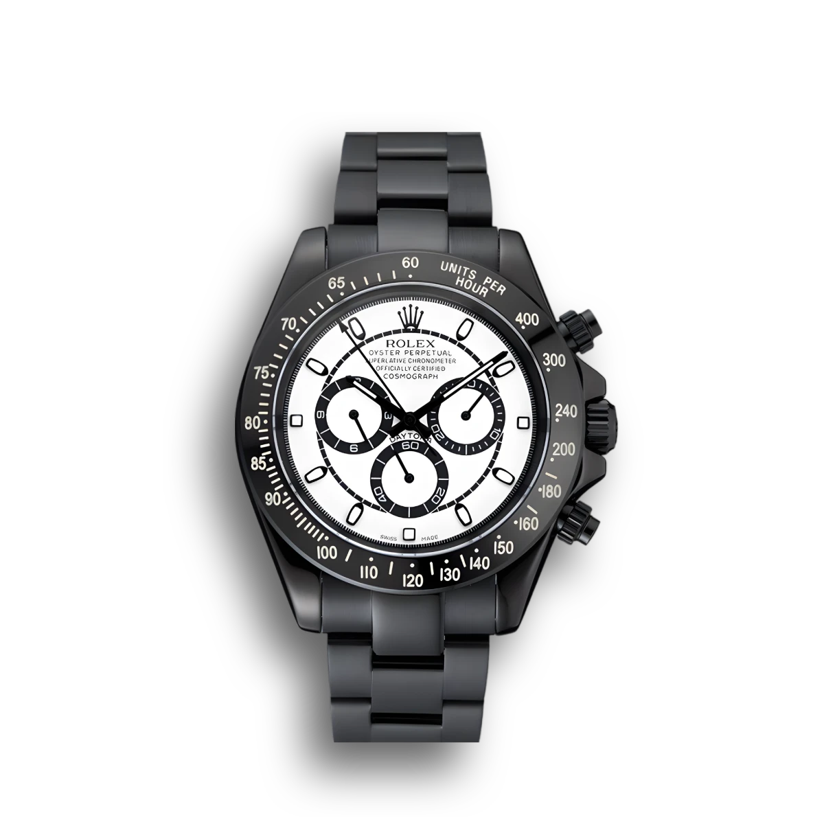 Cosmograph Daytona White And Black Dial Black Stainless Steel Case And Bracelet 1454249