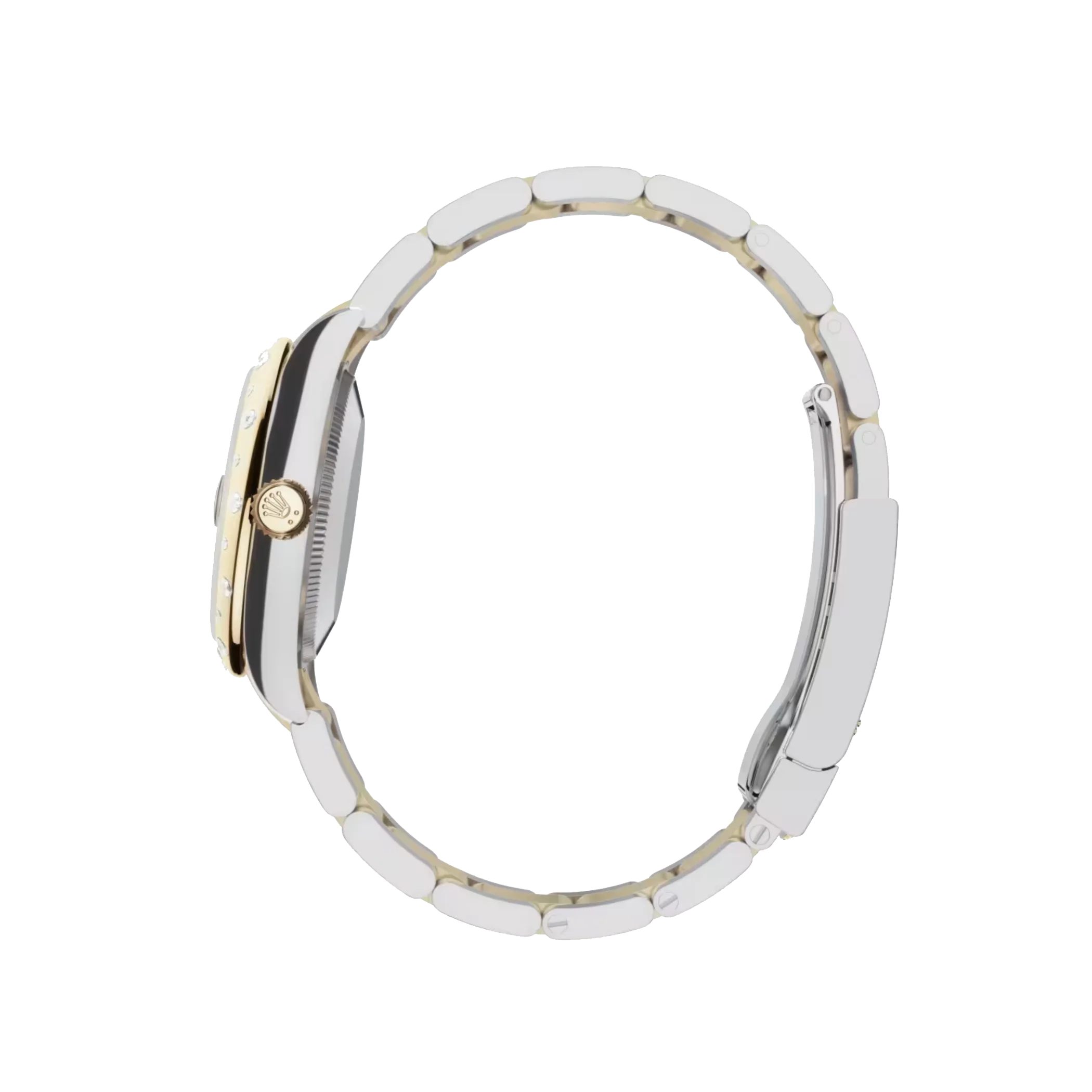 Datejust: Oystersteel and yellow gold, silver, diamond-set, m278343rbr-0003