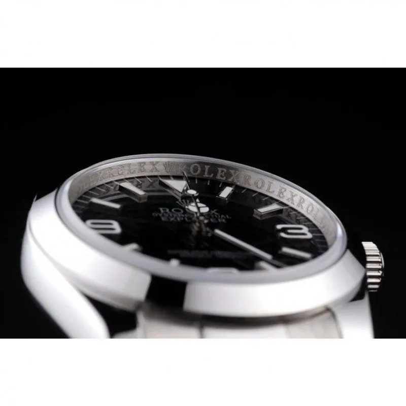 Explorer Polished Stainless Steel Black Dial 98087