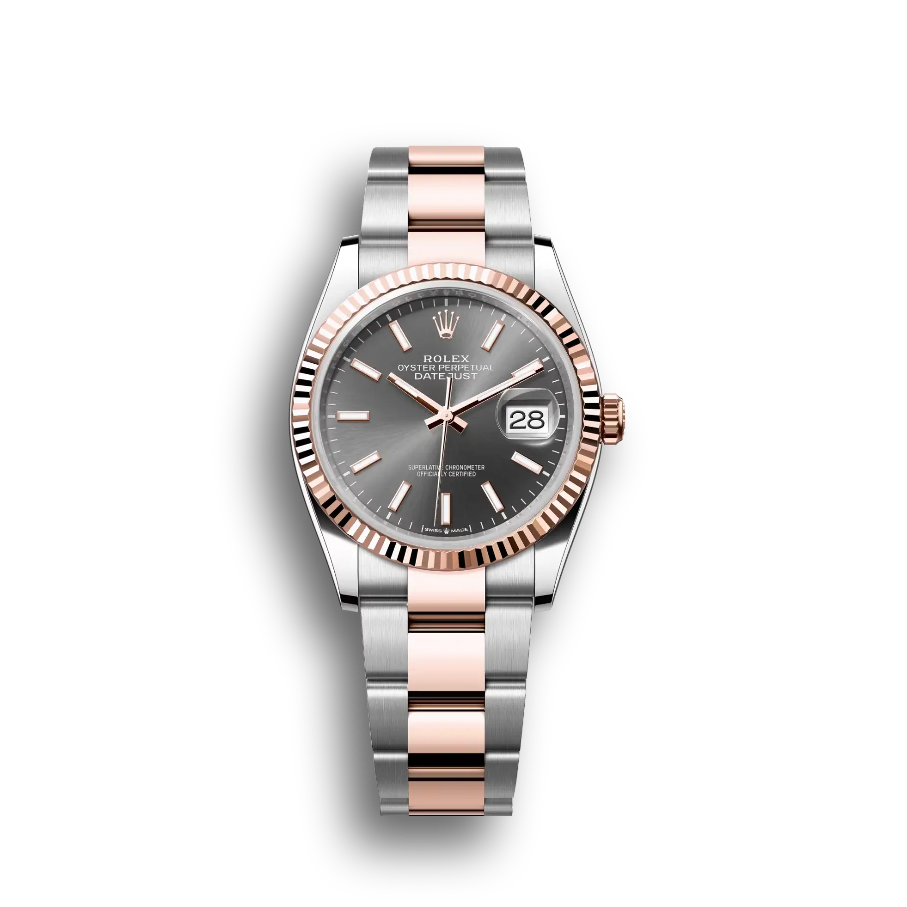 Datejust: Oystersteel and Everose gold, slate, m126231-0014