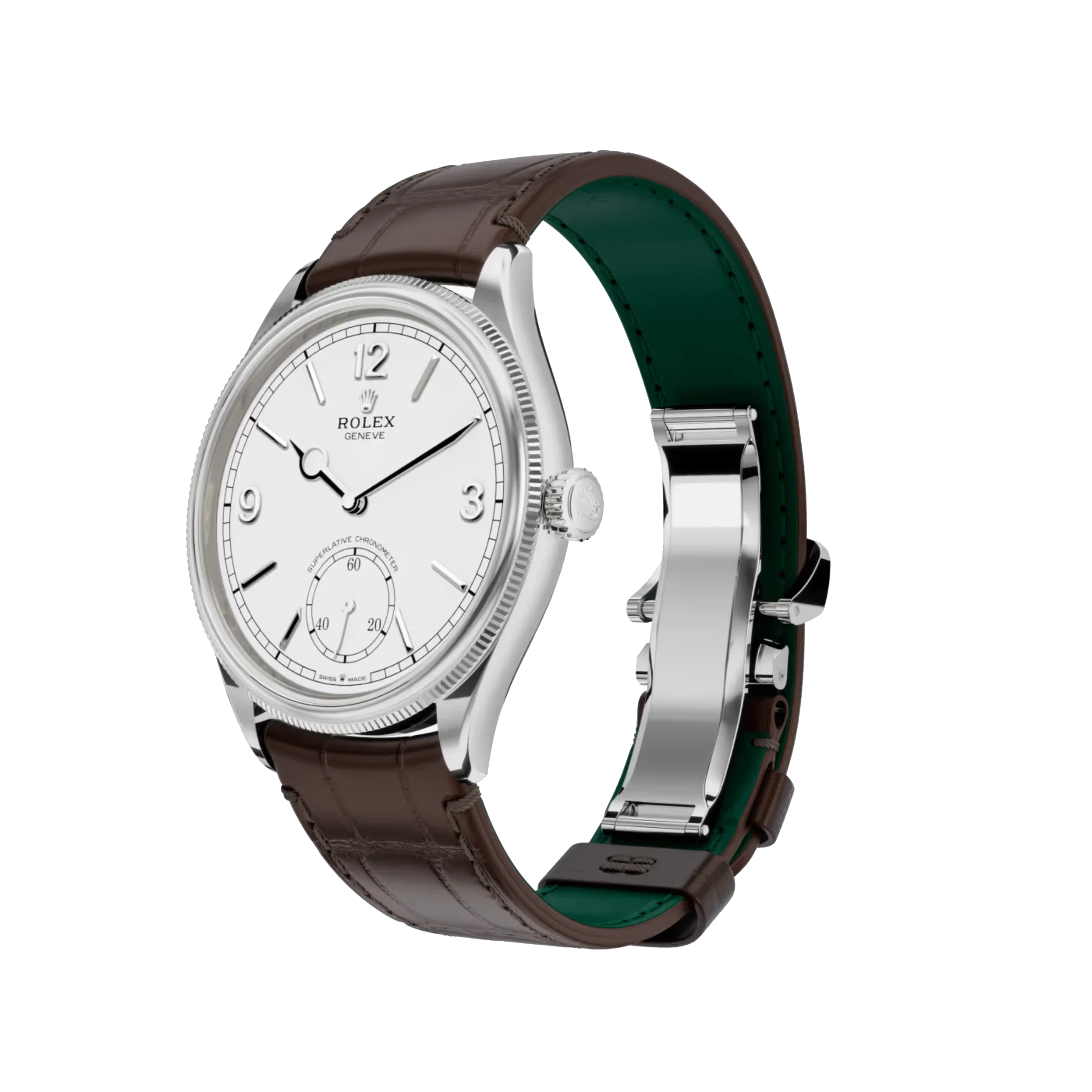 1908: white gold with an alligator leather strap, m52509-0006