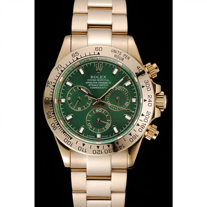 Cosmograph Daytona Green Dial Rose Gold Case And Bracelet 1454244