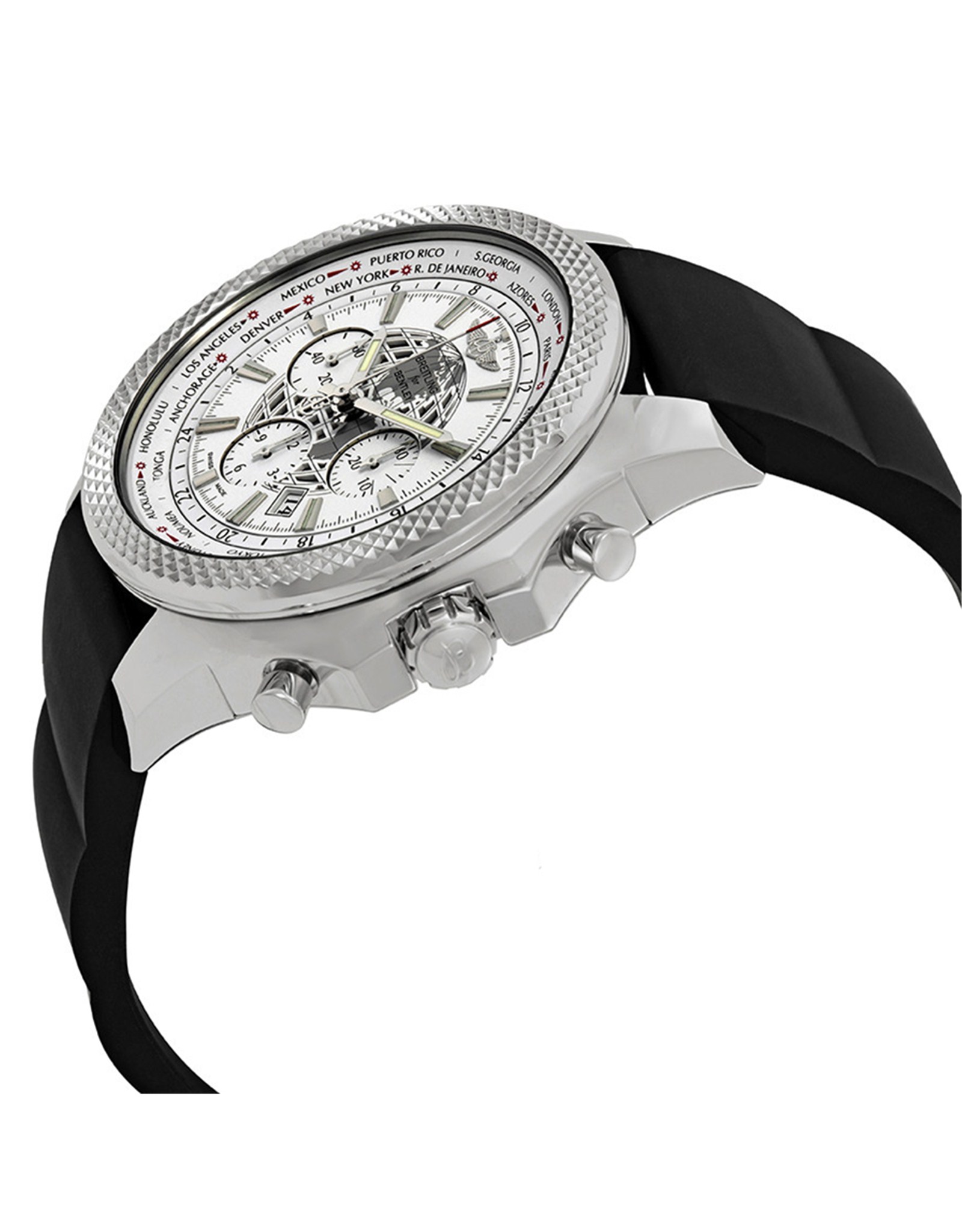 Bentley White Dial Rubber Strap AB0521U0/A755BKRD