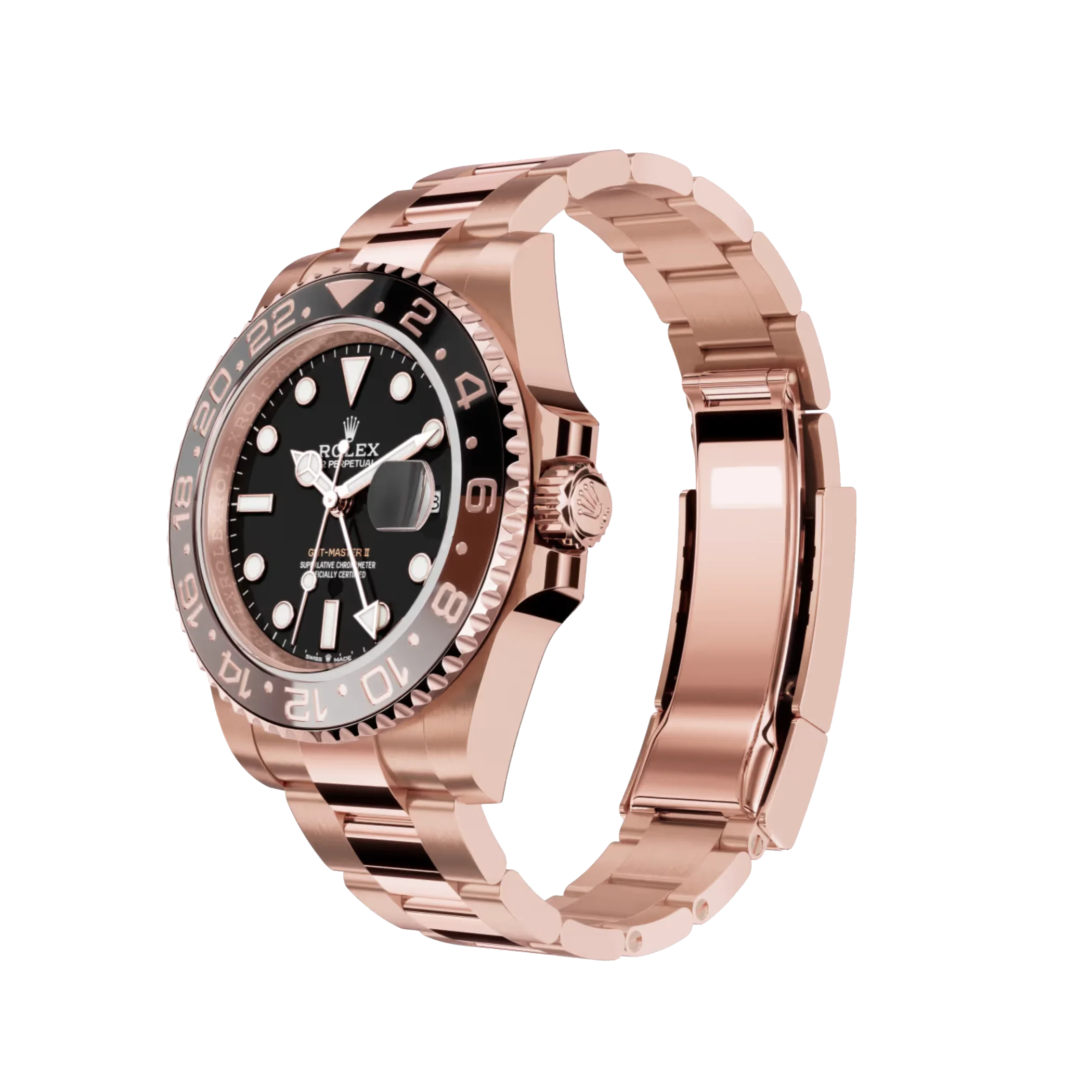 GMT-Master II: Everose gold, black dial, Oyster bracelet, m126715chnr-0001