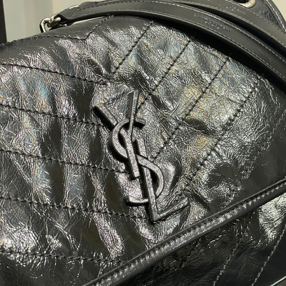 YSL SAINT LAURENT NIKI MEDIUM IN CRINKLED VINTAGE LEATHER