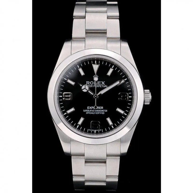 Swiss Explorer Stainless Steel Bezel Black Dial 42002