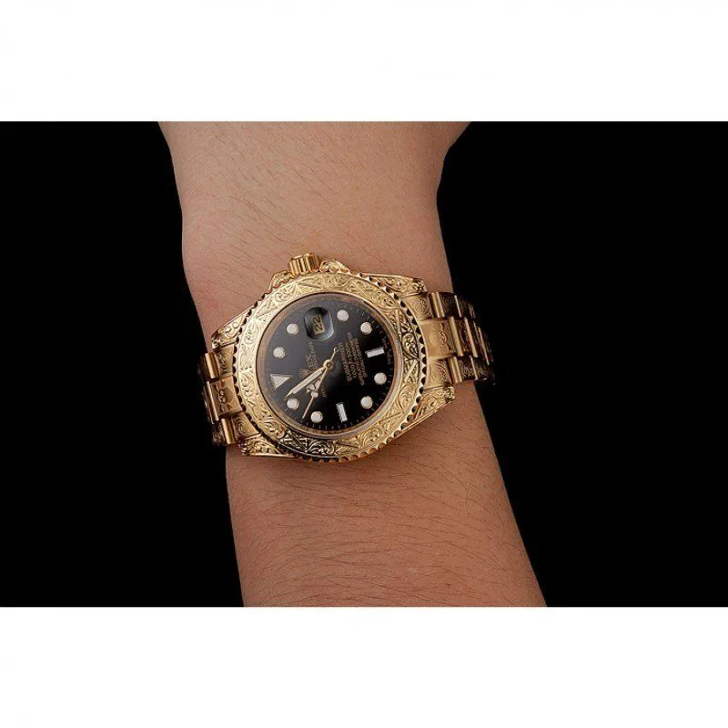 Swiss Submariner Skull Limited Edition Black Dial Gold Case And Bracelet 1454071