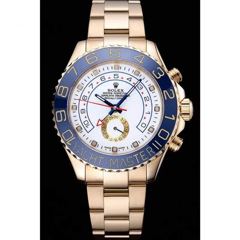Yacht-Master II White Dial Blue Bezel Gold Bracelet 622271