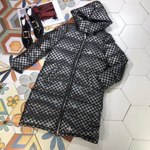 louis vuitton black damier down coat