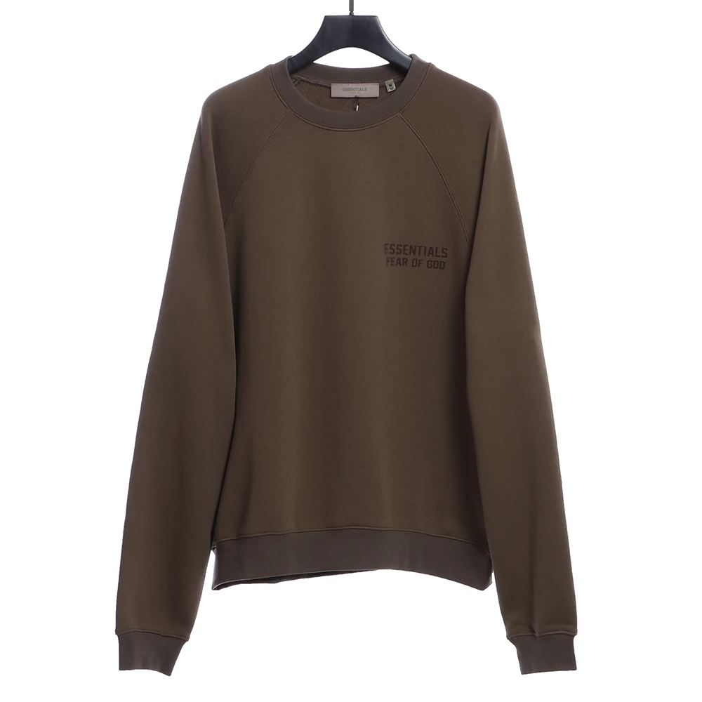 Front Flocking Small Label Round Neck Sweater