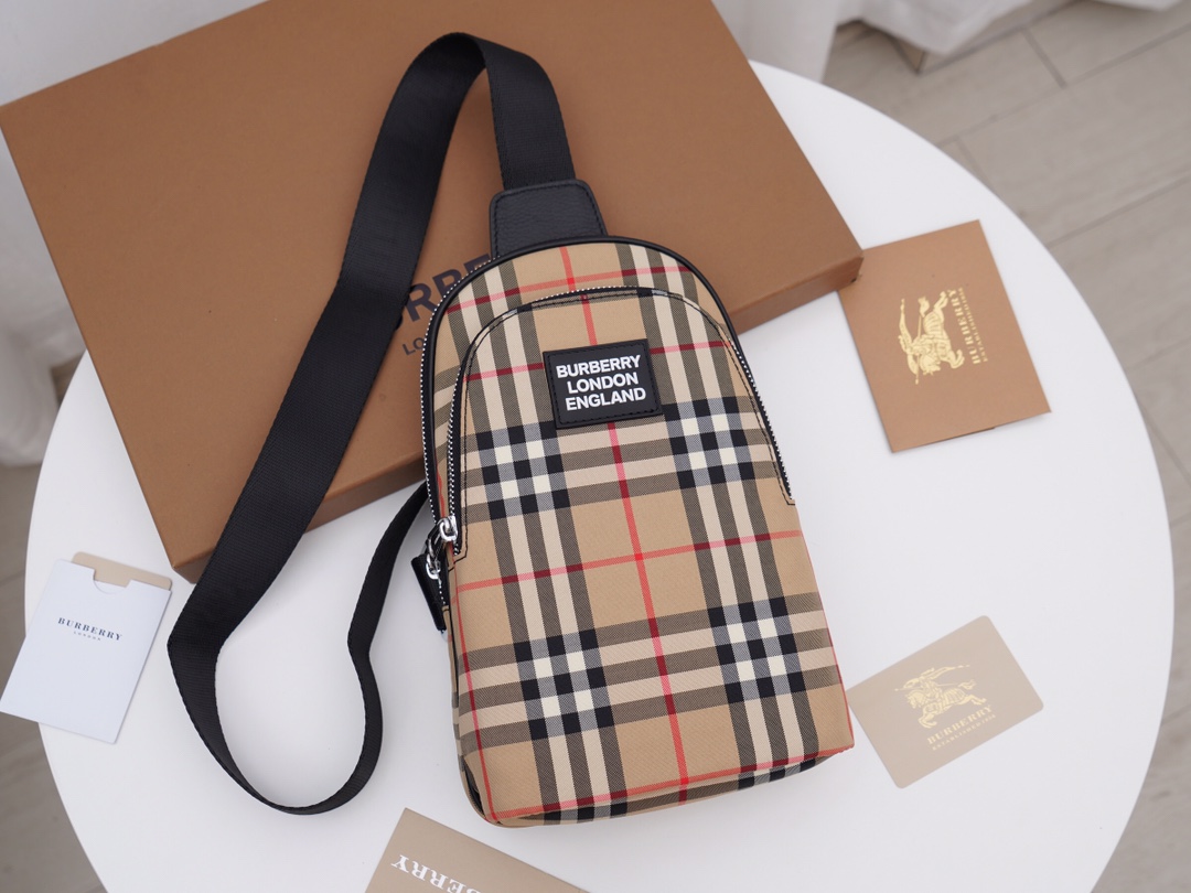 Best Selling Burberry Men Bum Chest Bag Vintage Check  003