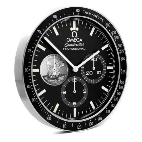 speedmaster wall clock 40th anniversary silver