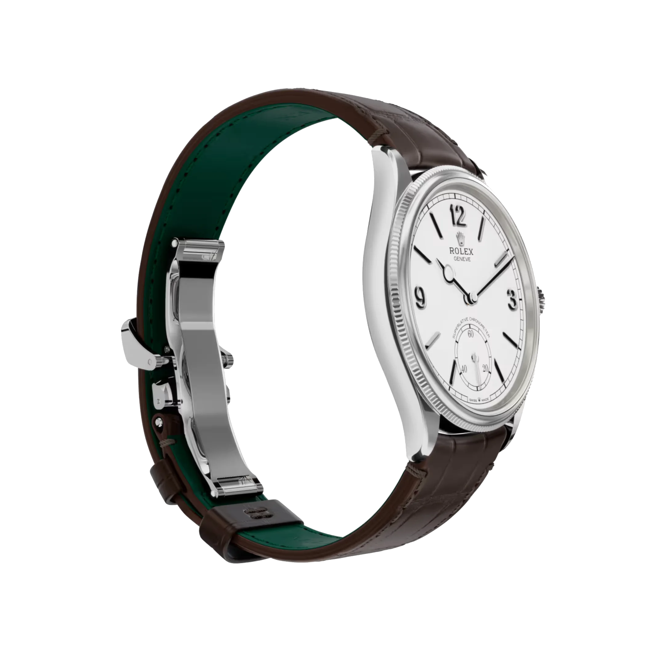 1908: white gold with an alligator leather strap, m52509-0006