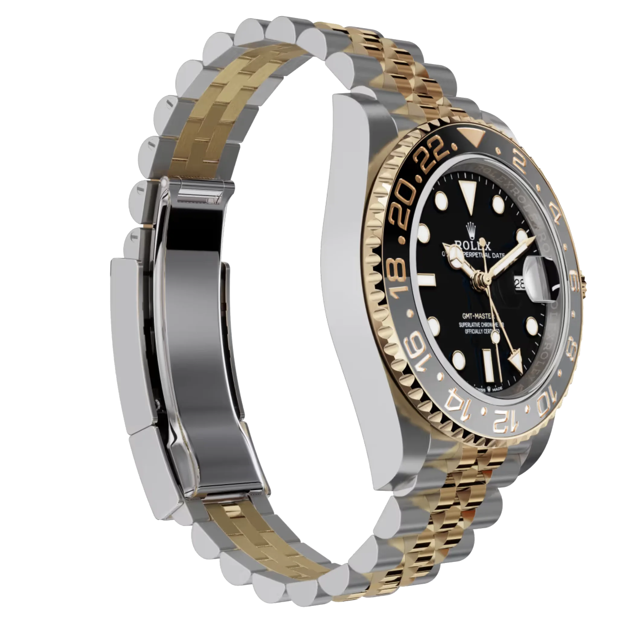 GMT-Master II: Yellow gold, black dial, Jubilee bracelet, m126713grnr-0001