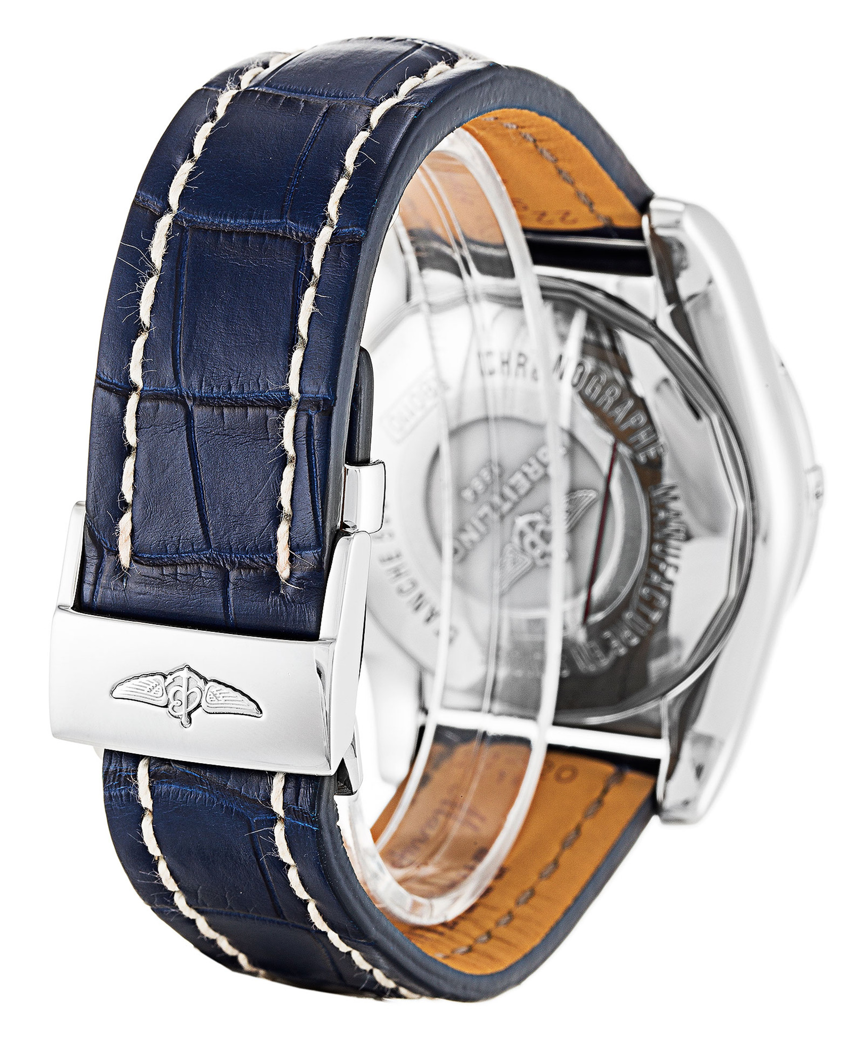 Chronomat 44 Black Dial Leather Strap AB0110