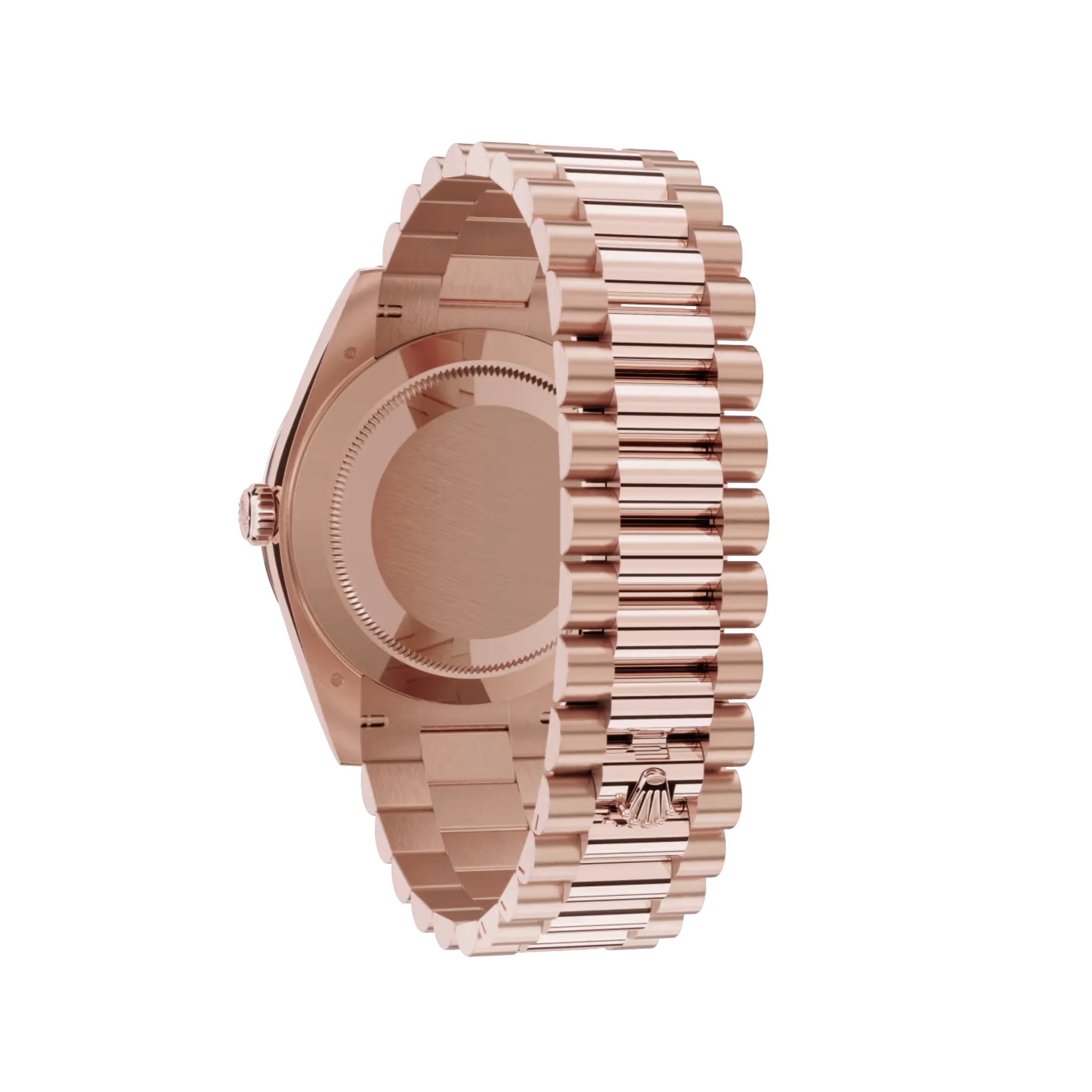 Day-Date: 40 Everose gold, chocolate, diamond-set dial, fluted bezel, President bracelet, m228235-0003