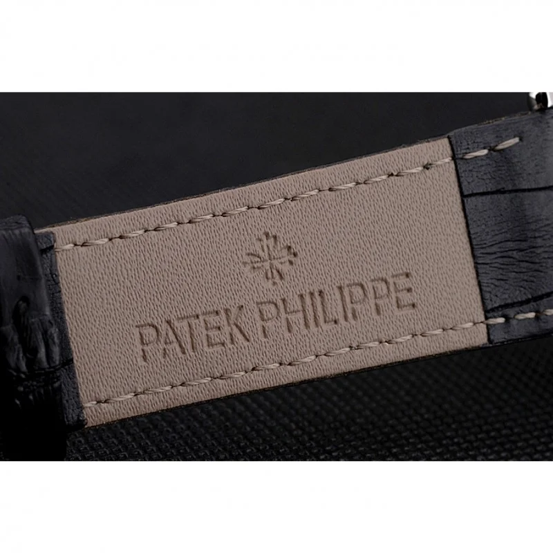 Calatrava Black Dial Diamond 40 mm, Stainless Steel