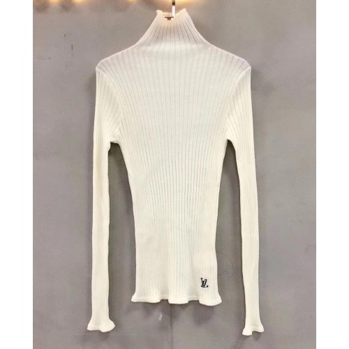 LOUIS VUITTON THIN RIBS TURTLE NECK WHITE