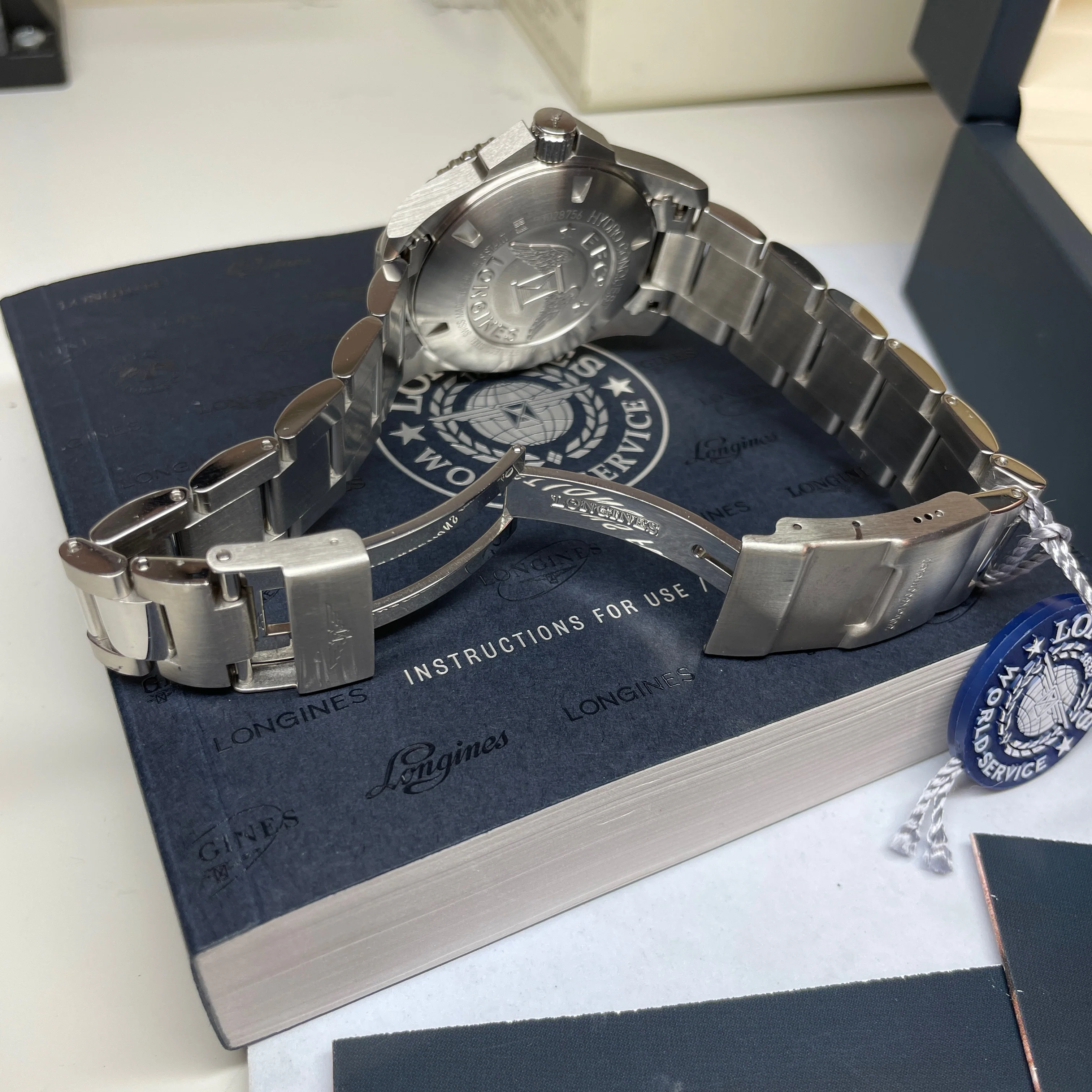 Hydroconquest 41MM Automatic Sunray Blue Dial Ceramic Watch L37814966