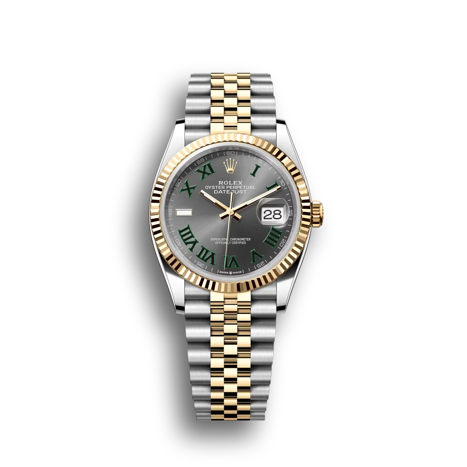 Datejust: Oystersteel and yellow gold, slate, m126233-0035