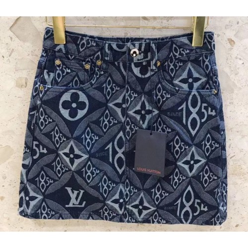 Louis Vuitton Monogram 1854 Denim Skirt