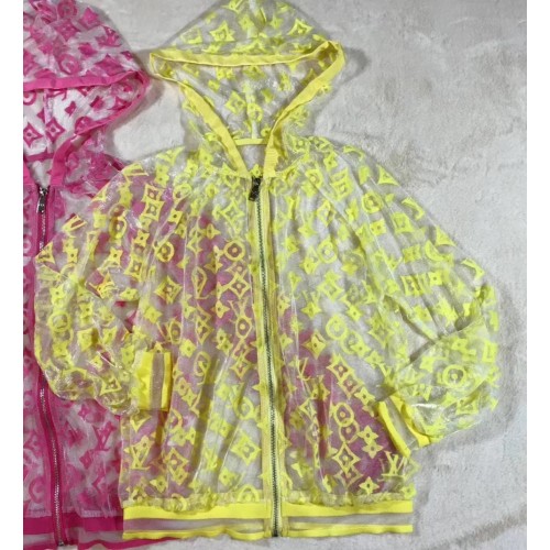 Louis Vuitton Tulle Monogram Hooded Jacket Yellow