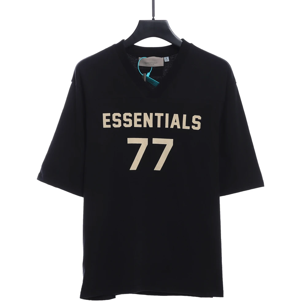 Season 8 Flocked 77 Logo T-Shirt(Beige/Black)