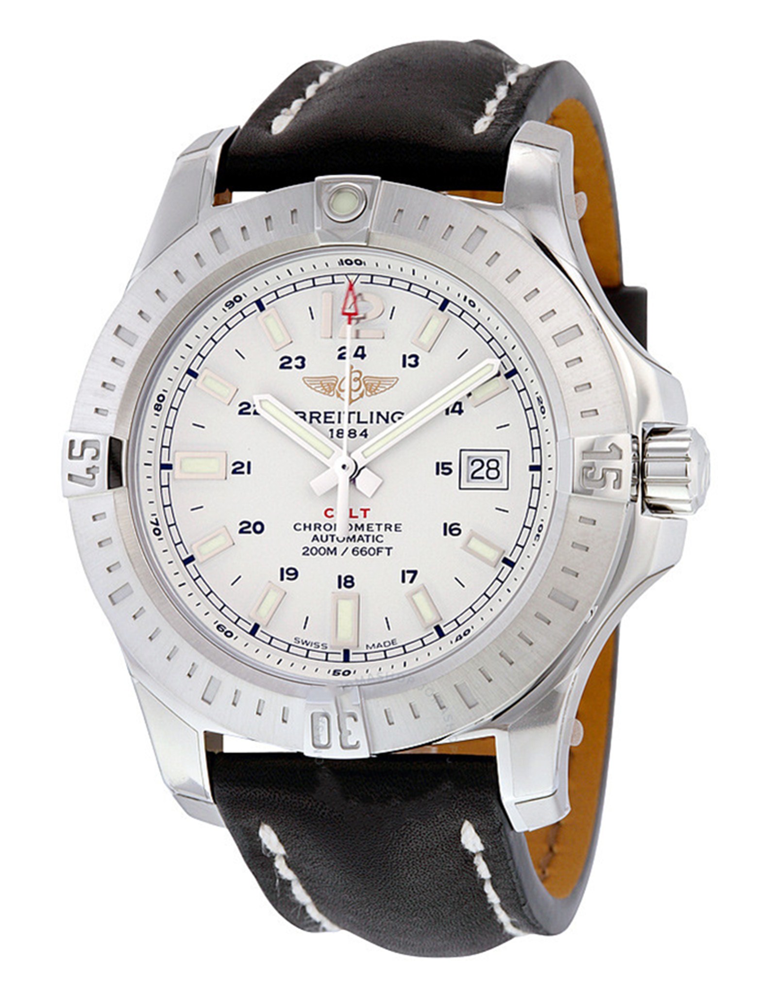 Colt Silver Dial Leather Strap A1738811 G791BKLT