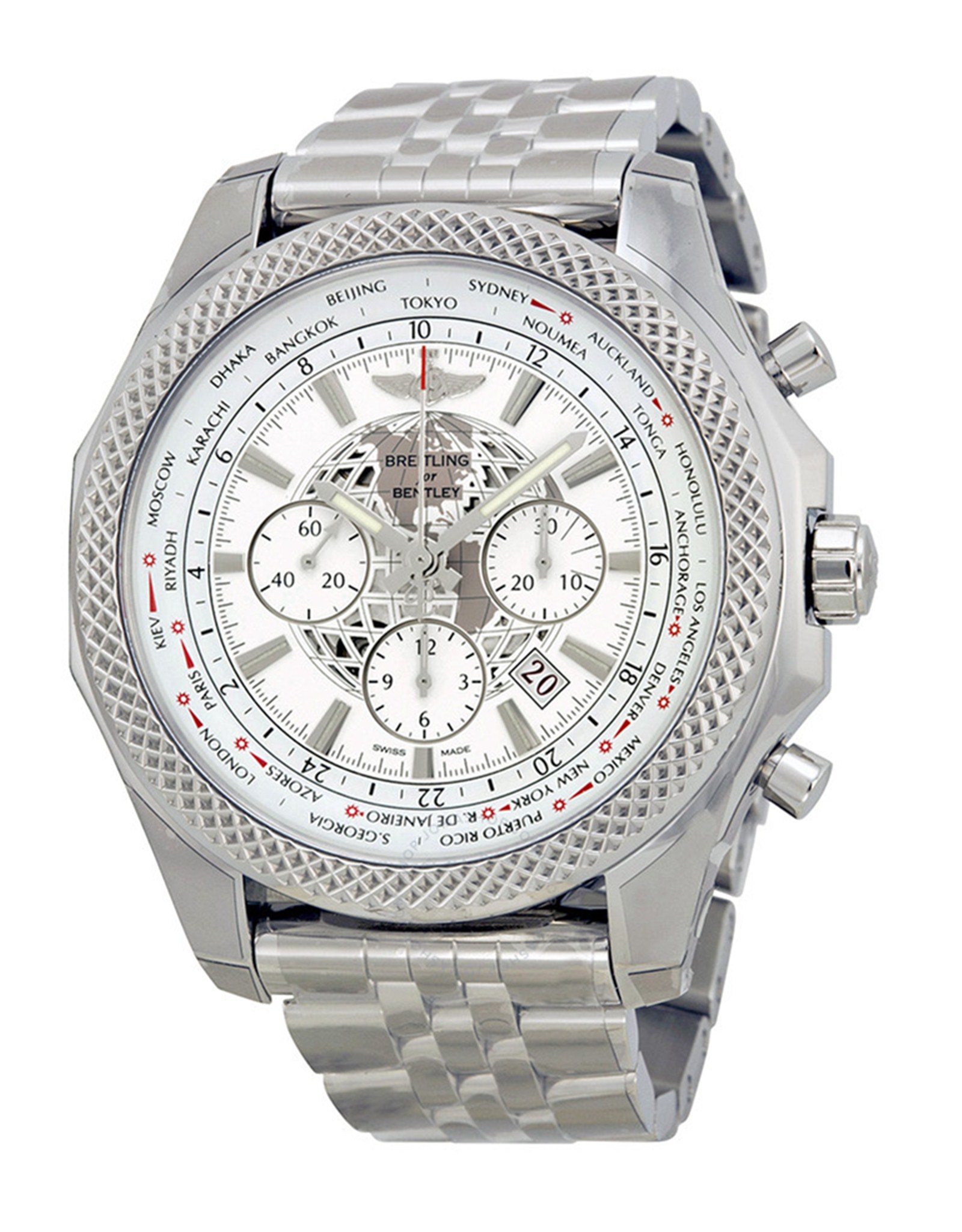 Bentley White Dial Stainless Steel Bracelet AB0521U0 A755SS