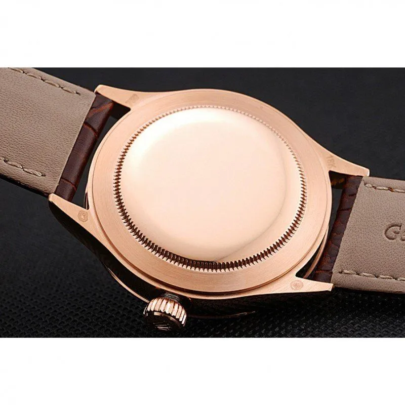 Swiss Cellini Time Gold Case White Dial Brown Leather Bracelet 622655