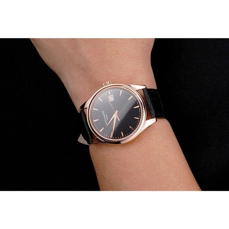 Calatrava Black Dial 38 mm, Rose Gold Plated