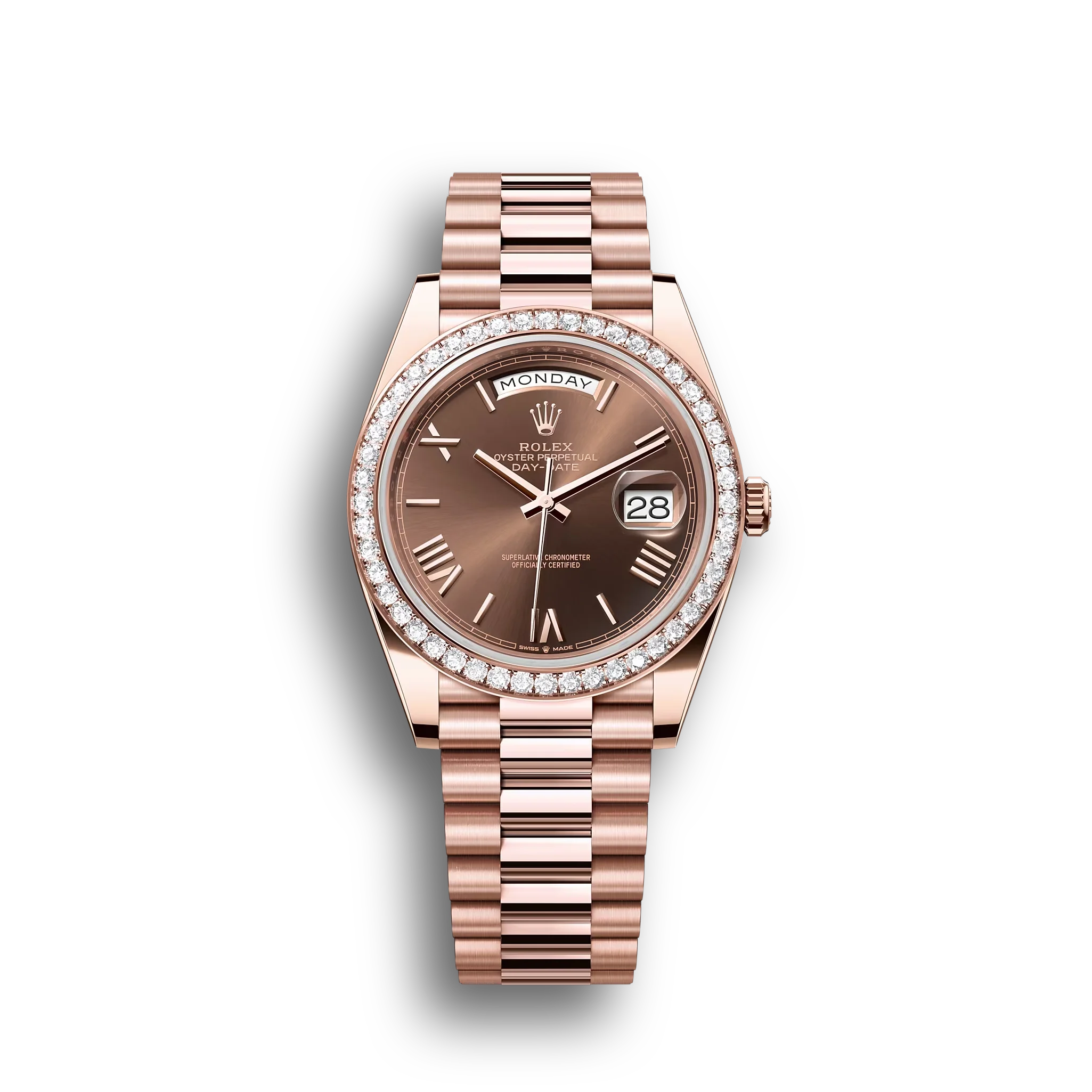 Day-Date: Everose gold, chocolate dial, m228345rbr-0009