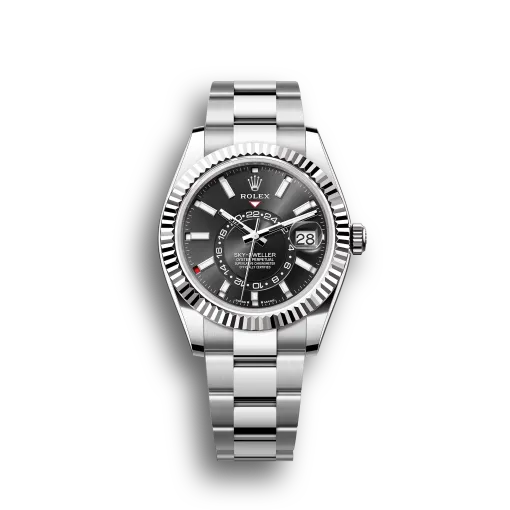 Sky-Dweller: Oystersteel and white gold with a bright black dial and an Oyster bracelet, m336934-0007