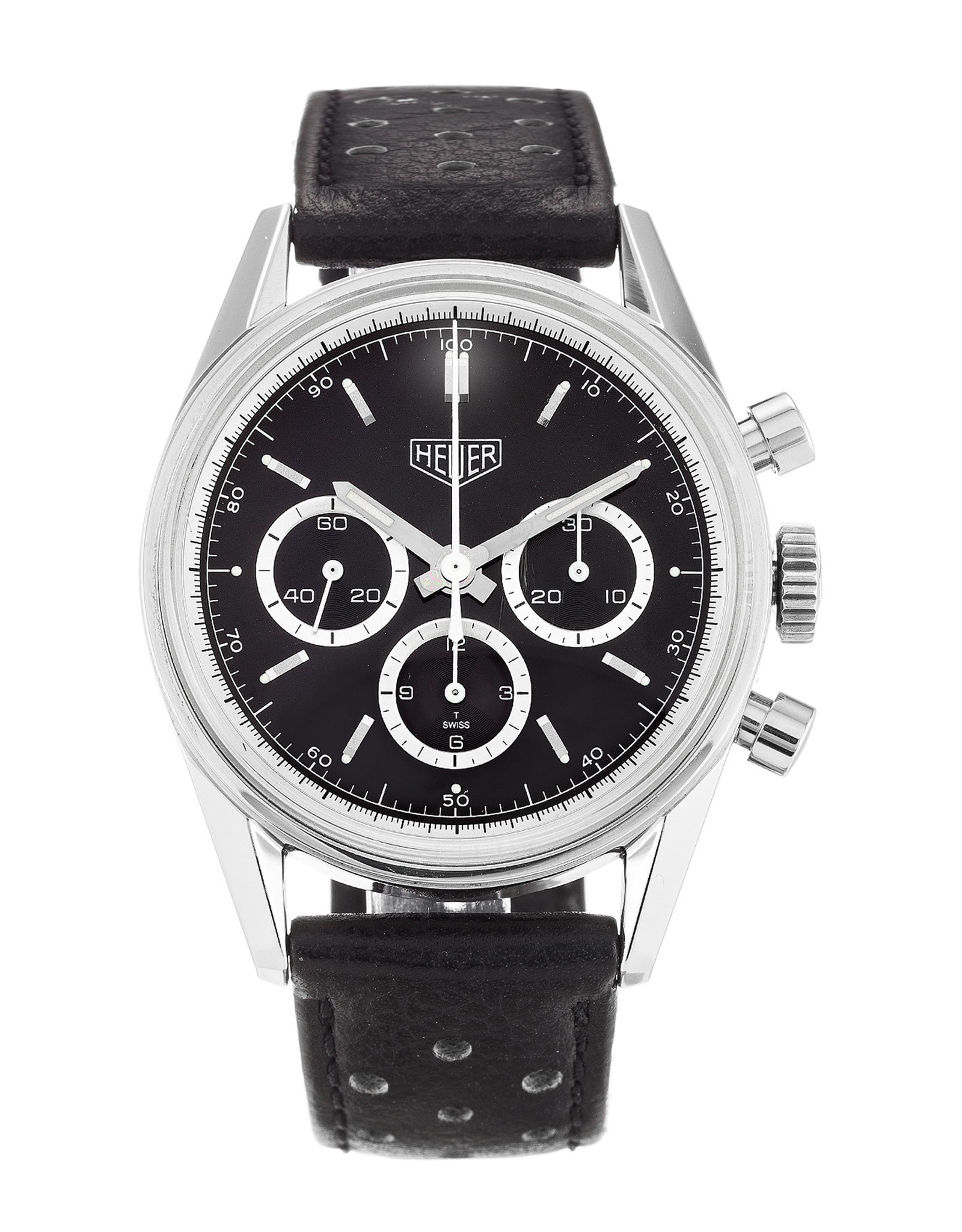 Carrera CS3113 Black Dial Stick Markers 37MM
