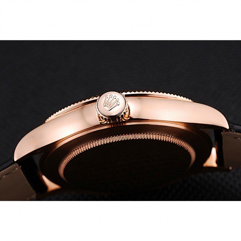 Swiss Cellini Time Rose Gold Case Black Dial Black Leather Bracelet 622656