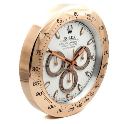 daytona seriesrose gold white wall clock
