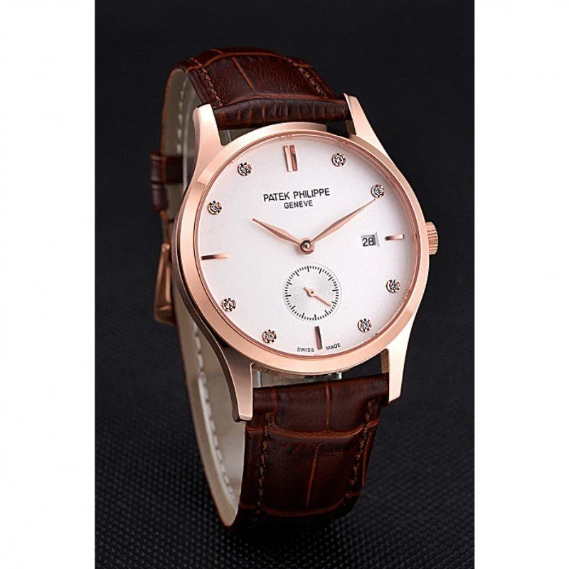 Calatrava White Dial White 39 mm, Rose Gold Plated