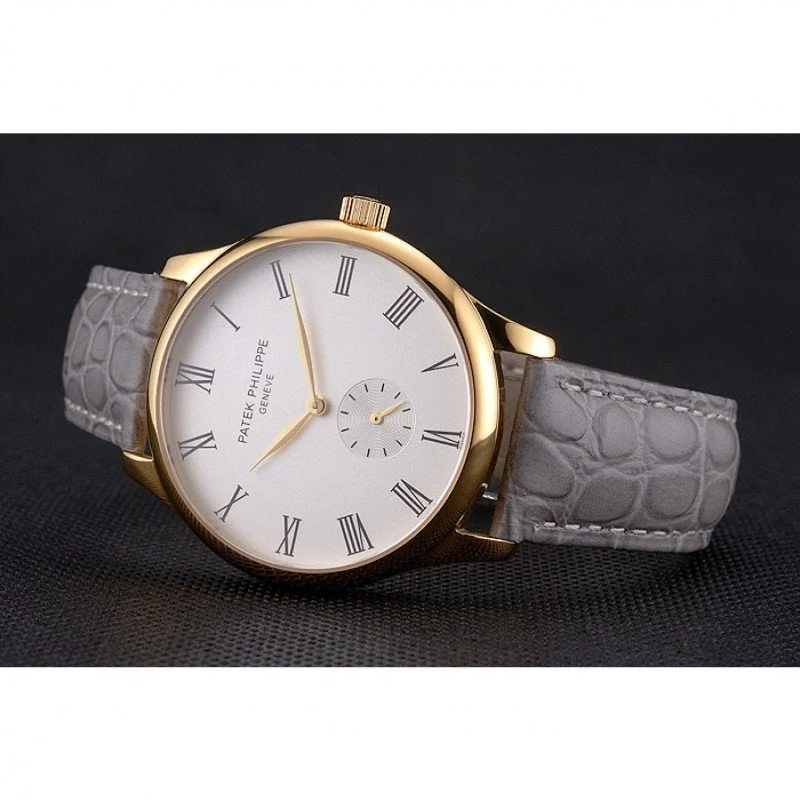 Calatrava Dial White 39 mm, Yellow Gold Plated