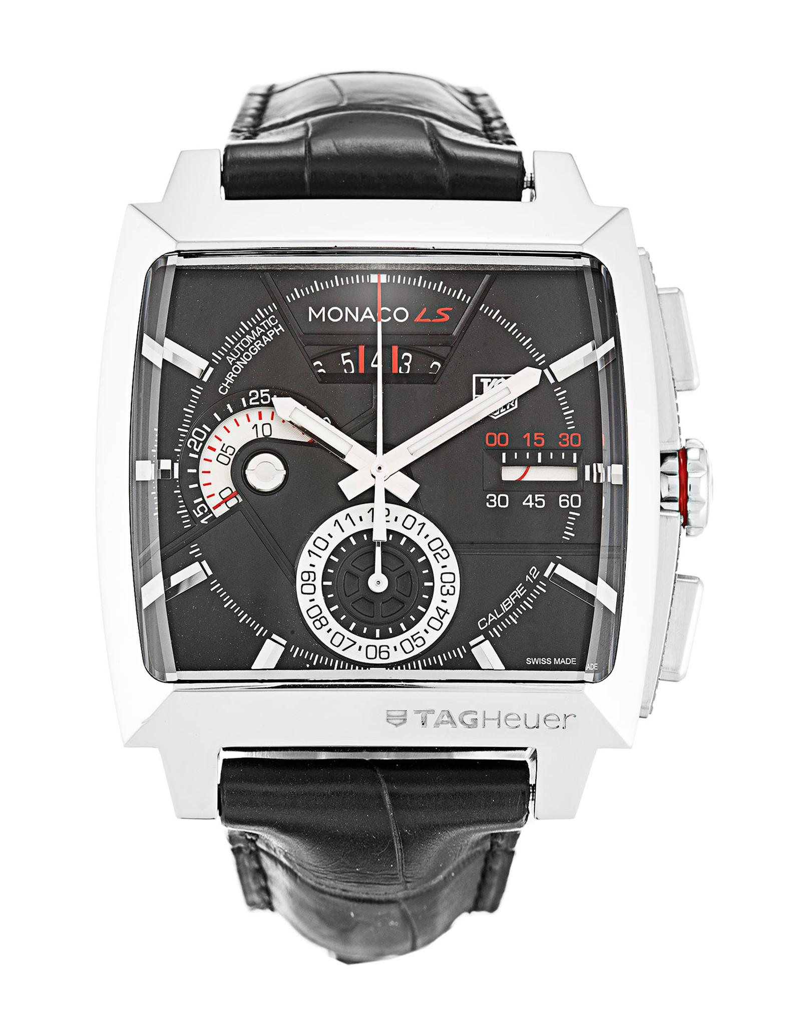 Monaco Black Dial Leather Strap CAL2110.FC6257-40.5 MM